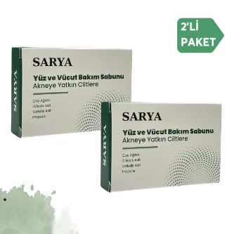 SARYA COSMETİC Sivilce ve akne sabunu Çay ağacı Glikolik asit Salisilik asit Propolis (2'Li Paket) görsel 1