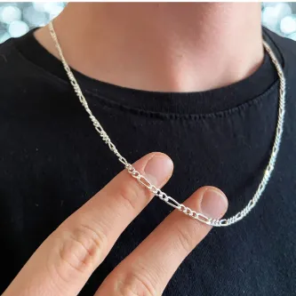 ZEY GÜMÜŞ 2 MM FİGARO ZİNCİR KOLYE 925 AYAR GÜMÜŞ görsel 1