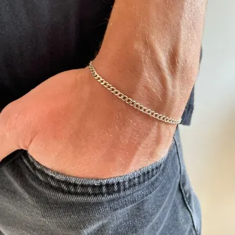 ZEY GÜMÜŞ 2 MM GURMET ZİNCİR BİLEKLİK 925 AYAR GÜMÜŞ görsel 1