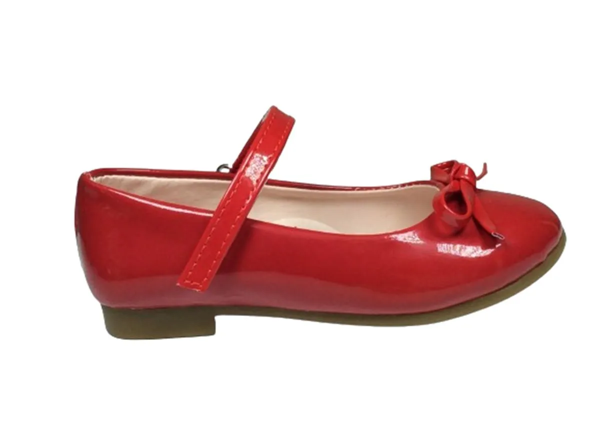 OrtopedikAL 1102 TRK Emt Patik Kırmızı Rugan Babet Bıyık Fiyonk Kız Çocuk Abiye Ayakkabı Fantezi görsel 3
