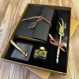 MYK HEDİYE VE SANAT ATÖLYESİ Divit Hokka Defter Tüylü Kalem Hediye Seti Lüx