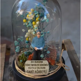 MYK HEDİYE VE SANAT ATÖLYESİ Öğretmenler Günü Hediyesi Öğretmen Fanus Peri Ledli görsel 1