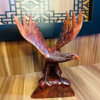 MYK HEDİYE VE SANAT ATÖLYESİ Doğal Ahşap Kartal Heykeli  El Yapımı Şahin Atmaca Yırtıcı Kuş Figürü Dekoratif Hediyelik görsel 1