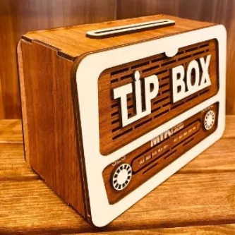 MYK HEDİYE VE SANAT ATÖLYESİ Tip Box Bahşiş Kutusu Nostaljik Radyo Görünümlü görsel 1