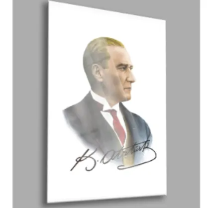 BALERA Atatürk 03 Cam Tablo-Atatürk Tablosu görsel 1