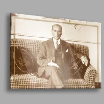 BALERA Atatürk 05 Cam Tablo-Atatürk Tablosu görsel 1
