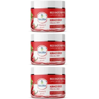 BALERA Selülit Jeli 500ml - Sıkılaştırıcı Etkili Kırmızı Biber Ve Acı Biber Özlü Masaj Jeli 3 Adet görsel 1