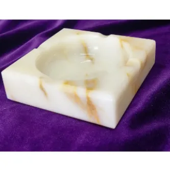 Pergamon Bal Mermer Gerçek Mermer Küllük – 10x10 Cm (ÇAP), 3 Cm (KALINLIK) görsel 1
