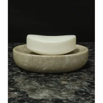 Pergamon Beige (bej) Renk Mermer Katı Sabunluk Gerçek Mermer görsel 1