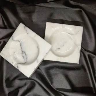 Pergamon Leylak Mermeri Gerçek Mermer Kalın Küllük Gerçek Mermer Tek Adet görsel 1