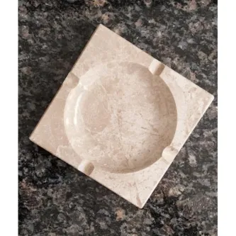 Pergamon Bej Mermer Küllük Kül Tablası Tek Adet görsel 1