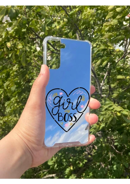 Exporanto Samsung S21 Plus Uyumlu Aynalı Girl Bos Desenli Darbe Kamera Korumalı Silikon Telefon Kılıfı görsel 2
