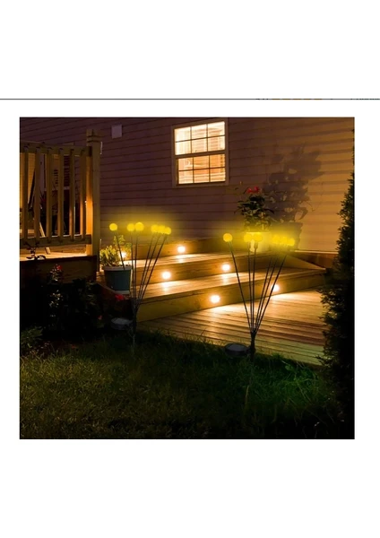 Exporanto 6 Led'li Güneş Enerjili Bahçe Çiti Aydınlatma Lamba (Sarı) görsel 3