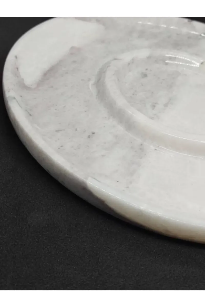 Pergamon Leylak Mermeri Kanal Tasarım Tabak Gerçek Mermer görsel 5