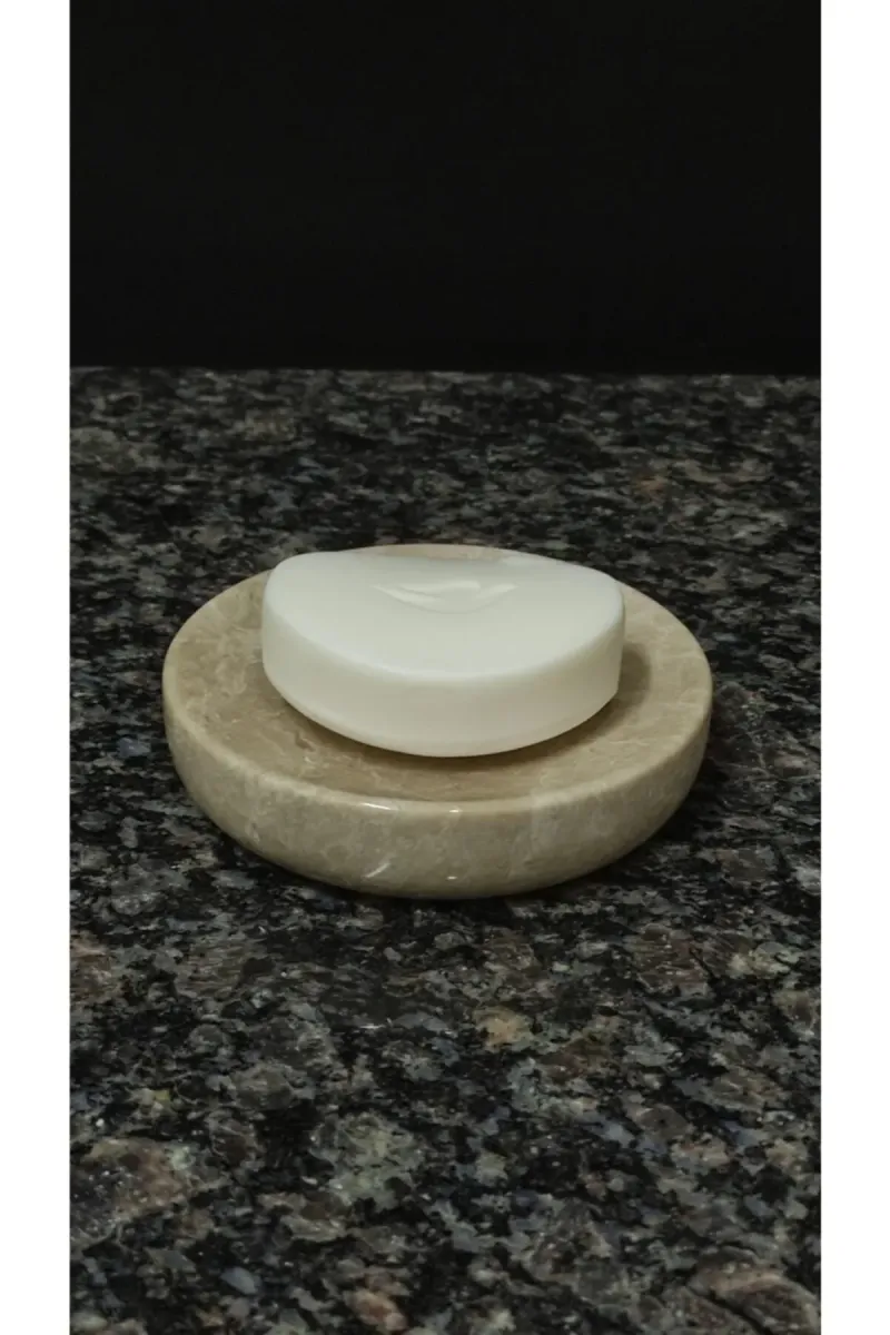Pergamon Beige (bej) Renk Mermer Katı Sabunluk Gerçek Mermer görsel 3