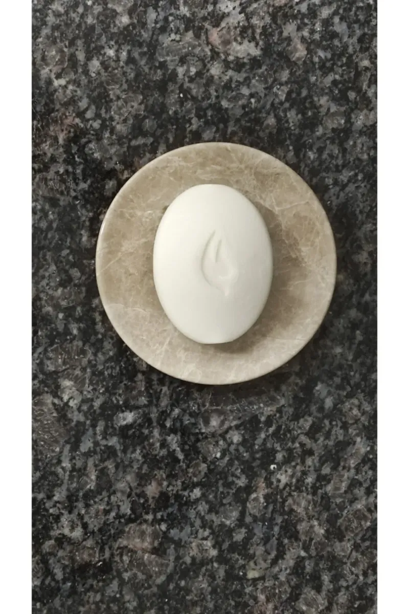 Pergamon Beige (bej) Renk Mermer Katı Sabunluk Gerçek Mermer görsel 4