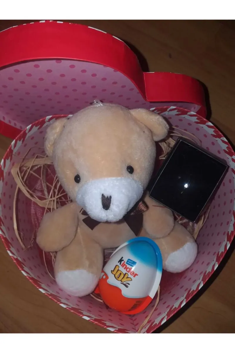 MY-NİL YÜZÜĞÜ BUL Aşkım Sevgilim Eşim Kutuda Ayıcık Kinder Joy ve YÜZÜK görsel 5