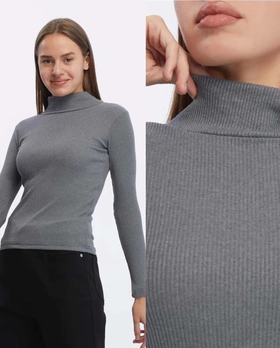 BUTİK AYVİTRİN Unisex Yarım Balıkçı Yaka Body görsel 2