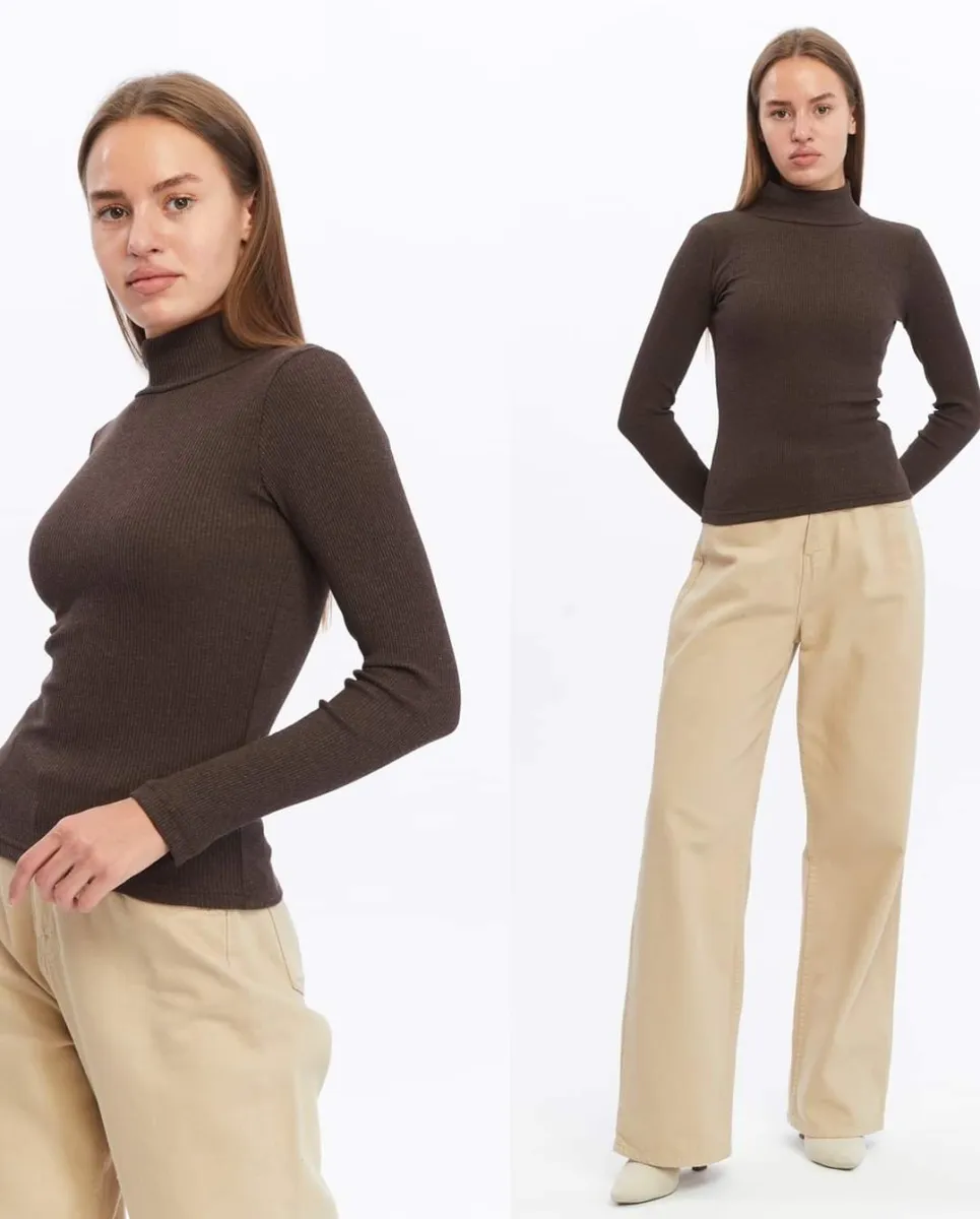 BUTİK AYVİTRİN Unisex Yarım Balıkçı Yaka Body görsel 4