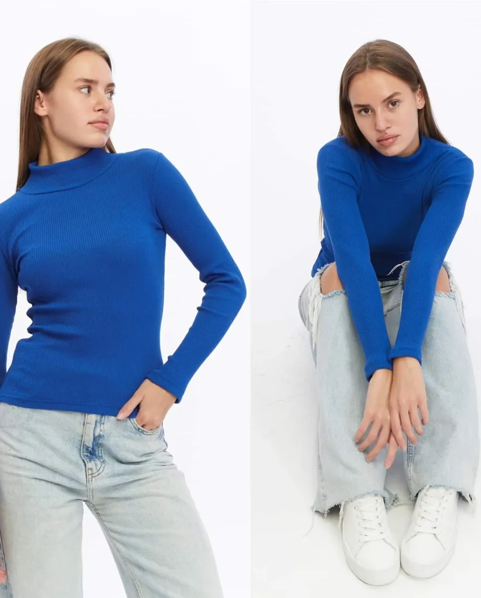 BUTİK AYVİTRİN Unisex Yarım Balıkçı Yaka Body görsel 5