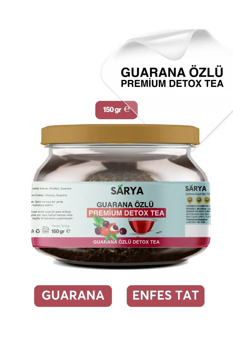 SARYA COSMETİC Guarana Özlü Premium Detox Tea 2 Aylık Kullanım 150 Gr Sarya Guarana Özlü çay görsel 3