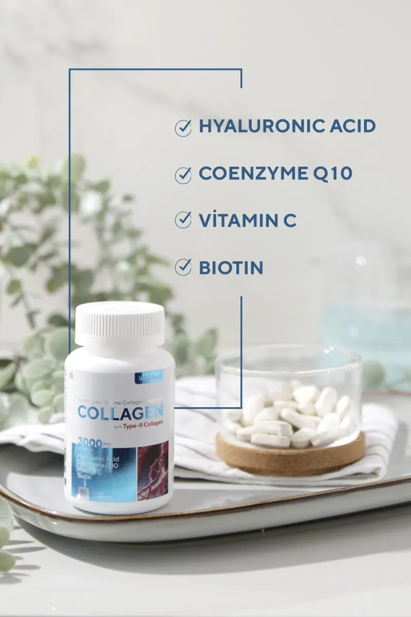 SARYA COSMETİC WeCollagen® 45 Tablet Type2 - 3000mg Kolajen Tip 1-3 Arı Sütü Biotin %100 Saf Diyet Takviyesi görsel 6