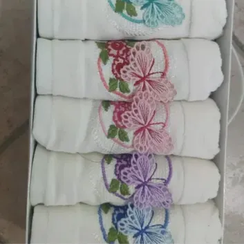 Exporanto Mutfak Havlusu Kadife Kutulu Desenli 30X50 cm 6 Adet Pamuk 1