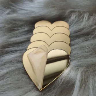 Papyon Designs Dekoratif Kalp Şekli Pleksi Ayna (kendinden Yapışkanlı) 10 X 10 Cm 2 Adet