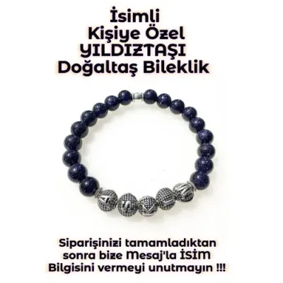 Tesbih Sakarya - İsimli - Kişiye Özel - Yıldıztaşı Doğaltaş Unisex Bileklik