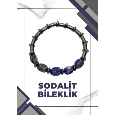 Tesbih Sakarya Sodalit Doğal Taş - Hematit Doğal Taş Kombinli Erkek Bileklik