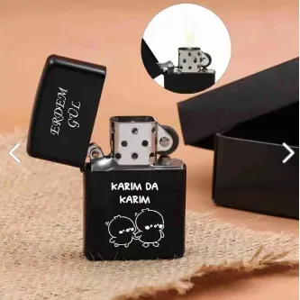 aytasarim51 Kişiye Özel KOCAM DA KOCAM KARIM DA KARIM Temalı Çakmak | Özel İsimli Model Zippo Çakmak Hediye