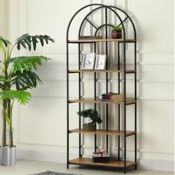 Sivas Gözde Mobilya  Kubbeli Dekoratif Metal Ahşap Kitaplık 70X30X180
