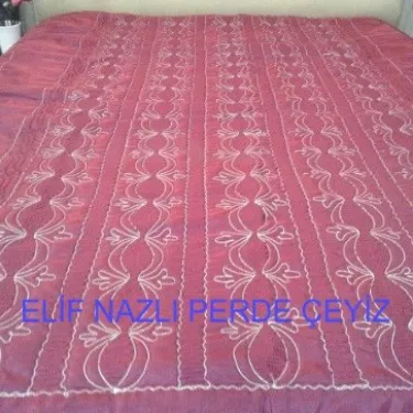 Çift Kişilik Saten Yatak Örtüsü-Bordo