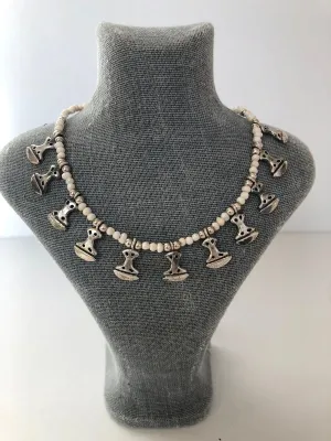Opal Silver 925 Ayar Gümüş Kıbela Çalışması Kum İncili Kolye