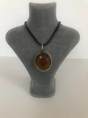 Opal Silver 925 Ayar El Yapımı Naturel Sitrin Taşı Gümüş Kolye