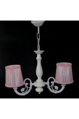Tekay Aydınlatma 2 Li Pembe 2 Kollu Avize Kız Çocuk Odası Yatak Odası Oturma Odası Salon