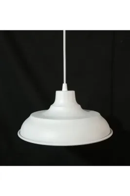 Tekay Aydınlatma Beyaz Metal Avize Çap 25 Cm Kafe Pastane Ofis Çocuk Odası Genç Odası
