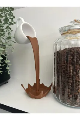 Next 3D Store Dekoratif Dökülen Kahve Figürü - Kahve Köşesi - Coffee Corner
