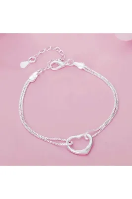 Eyelashes Silver 925 Ayar Gümüş Kalp Bileklik