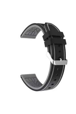 MarkaCase Amazfit GT 2 Pro için Silikon Kordon 22MM Siyah/Gri
