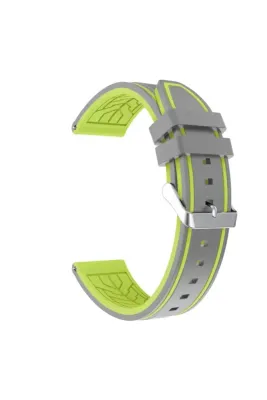 MarkaCase Amazfit Stratos 3 için Silikon Kordon 22MM - Gri/Sarı