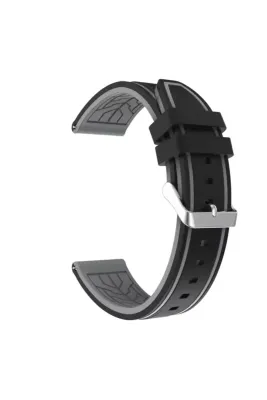 MarkaCase Honor Watch Gs Pro İçin Silikon Kordon (22mm) - Siyah/Gri