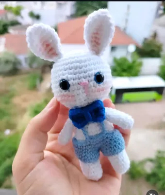 Dukakidstoys Amigurumi sevimli oyuncak tavşan 12 cm