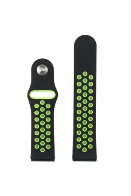 MarkaCase Fossil Watch Gen 6 Için Delikli Spor Kordon Siyah Yeşil