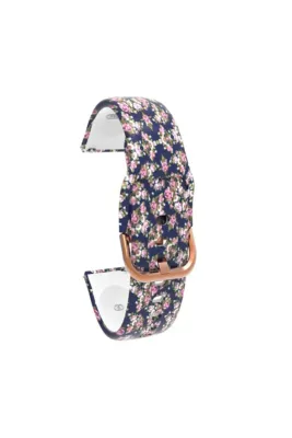 MarkaCase Fossil Watch Gen 6 Için Desenli Silikon Kordon Mor Çiçek