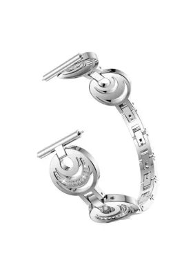 MarkaCase Fossil Watch Gen 6 Için Pırlanta Görünümlü Metal Fantezi Kordon Gümüş