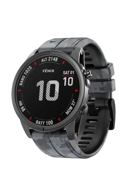 MarkaCase Garmin Forerunner 935/945/955 silikon kayış(22mm) Kamuflaj Silikon Saat Kordonu - Gri Kamuflaj