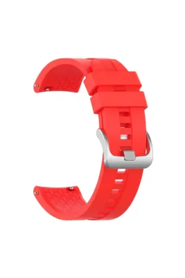 MarkaCase Fossil Watch Gen 6 Uyumlu Silikon Kordon Kayış Kırmızı