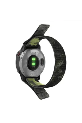 MarkaCase Garmin Fenix 5x-5xplus Sapphire Kumaş Kordon (26MM) (yeşil kamuflaj)