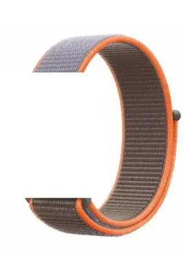 MarkaCase Fitbit Charge 5 İçin Dokuma Kordon - Gri/Turuncu